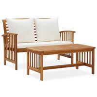 vidaXL 2 Piece Garden Lounge Set with Cushions Solid Acacia Wood,  vidaXL 2 Piece Garden Lounge Set with Cushions Solid Acacia Wood