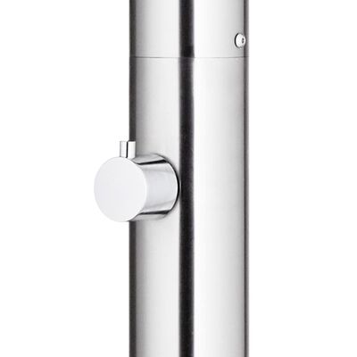 vidaXL Garden Shower with Brown Base 220 cm Stainless Steel