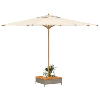vidaXL Parasol Base Cover Grey 70x70x25 cm Poly Rattan and Acacia, grey vidaXL Parasol Base Cover Grey 70x70x25 cm Poly Rattan and Acacia