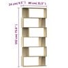 vidaXL Book Cabinet/Room Divider Sonoma Oak 80x24x192 cm Engineered Wood
