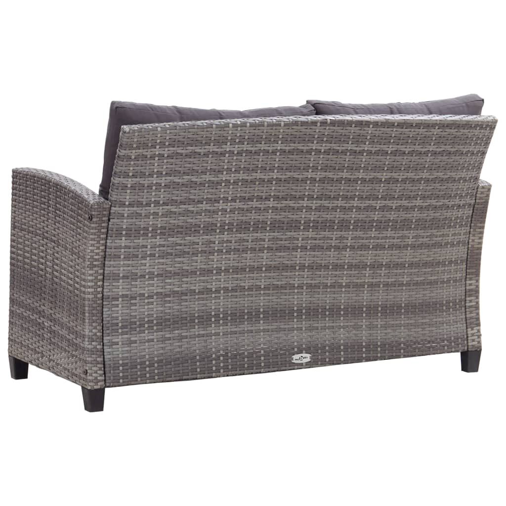vidaXL 6 Piece Garden Sofa Set with Cushions Poly Rattan Dark Grey