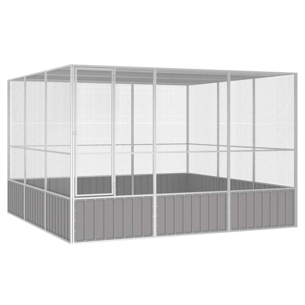 vidaXL Bird Cage Grey 302.5x324.5x211.5 cm Galvanised Steel, grey vidaXL Bird Cage Grey 302.5x324.5x211.5 cm Galvanised Steel