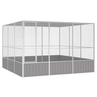 vidaXL Bird Cage Grey 302.5x324.5x211.5 cm Galvanised Steel