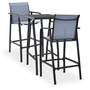 vidaXL Garden Bar Set | Black, dark grey, light grey