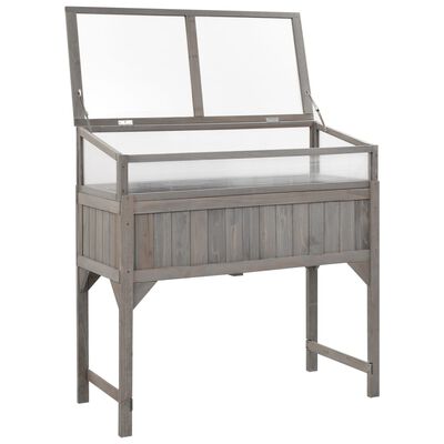 vidaXL Raised Bed with Greenhouse 110x54x120 cm Solid Fir Wood,  vidaXL Raised Bed with Greenhouse 110x54x120 cm Solid Fir Wood