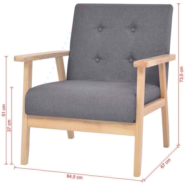 vidaXL Armchair Dark Grey Fabric