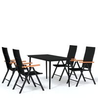 vidaXL 5 Piece Garden Dining Set Black,  vidaXL 5 Piece Garden Dining Set Black