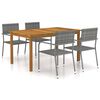 vidaXL 5 Piece Garden Dining Set Grey
