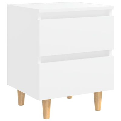 vidaXL Bed Cabinets with Solid Pinewood Legs 2 pcs White 40x35x50 cm, white vidaXL Bed Cabinets with Solid Pinewood Legs 2 pcs White 40x35x50 cm