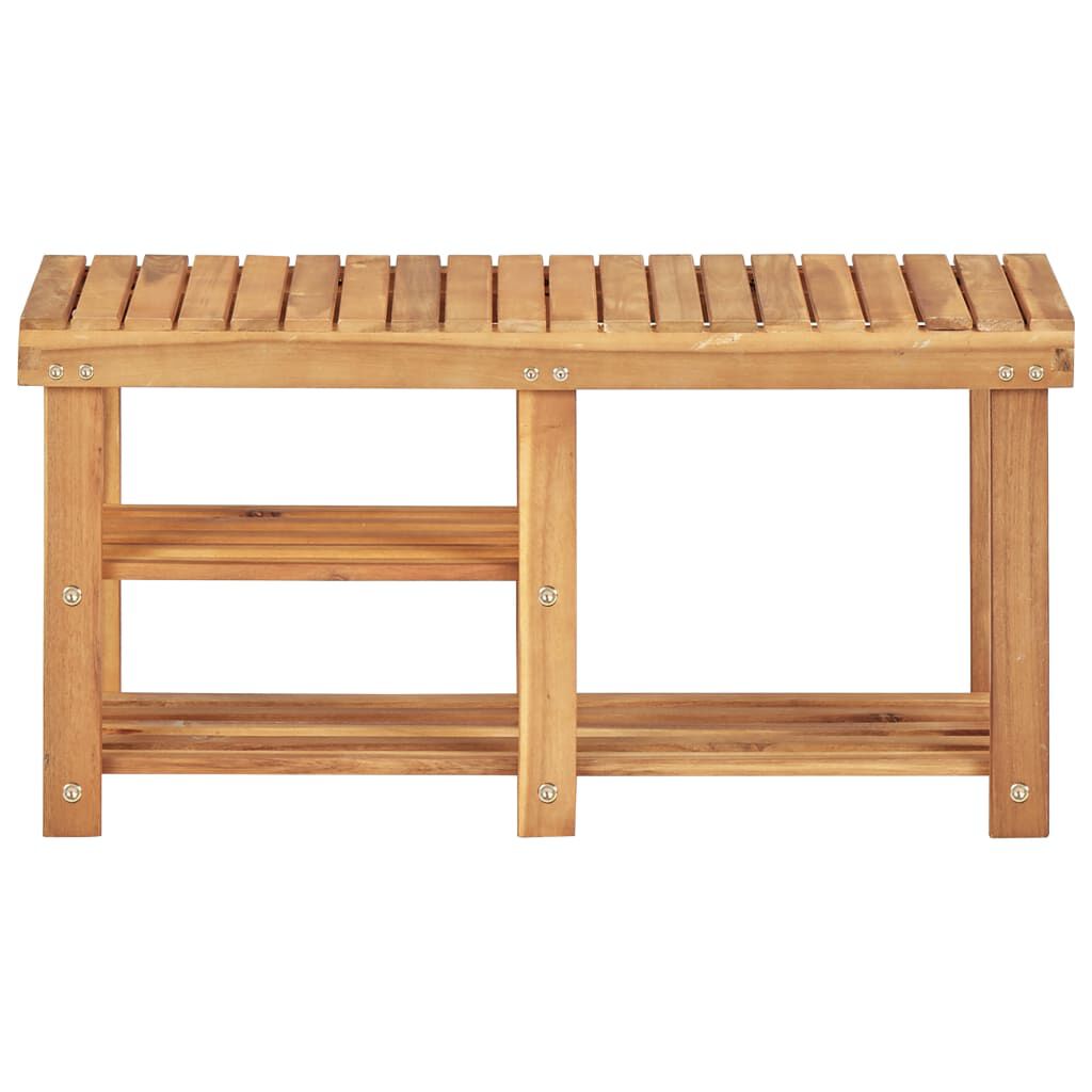 vidaXL Shoe Rack 90x32x46 cm Solid Acacia Wood