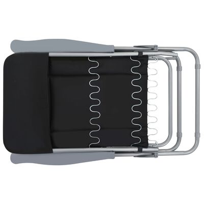 vidaXL Folding Garden Chairs with Cushions 2 pcs Black, black vidaXL Folding Garden Chairs with Cushions 2 pcs Black