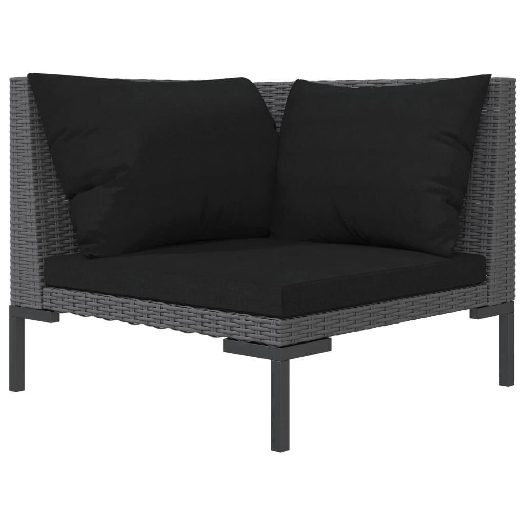 vidaXL 8 Piece Garden Lounge Set with Cushions Poly Rattan Dark Grey