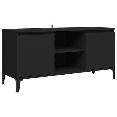 vidaXL TV Cabinet with Metal Legs Black 103.5x35x50 cm, black vidaXL TV Cabinet with Metal Legs Black 103.5x35x50 cm
