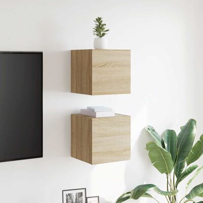 vidaXL Wall Mounted TV Cabinets 2 pcs Sonoma Oak 30.5x30x30 cm, sonoma oak vidaXL Wall Mounted TV Cabinets 2 pcs Sonoma Oak 30.5x30x30 cm