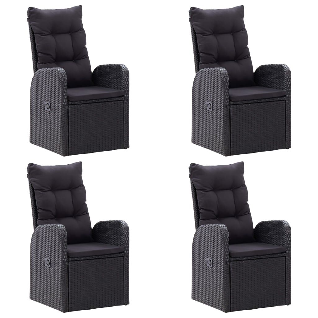 vidaXL 7 Piece Garden Dining Set Black
