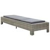 vidaXL Sunbed with Cushion Grey Poly Rattan