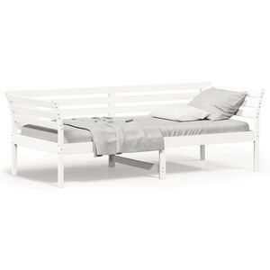 vidaXL Day Bed without Mattress White 90x200 cm Solid Wood Pine