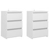 vidaXL Bed Cabinets 2 pcs White 40x35x62.5 cm Engineered Wood