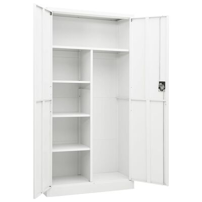 vidaXL Locker Cabinet White 90x40x180 cm Steel, white vidaXL Locker Cabinet White 90x40x180 cm Steel