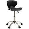 vidaXL Salon Spa Stool | Black | Faux leather, chromed steel, foam