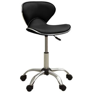 vidaXL Salon Spa Stool | Black | Faux leather, chromed steel, foam