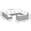 vidaXL 11 Piece Garden Lounge Set with Cushions Grey Poly Rattan
