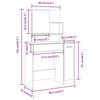 vidaXL Dressing Table with Mirror Sonoma Oak 86.5x35x136 cm