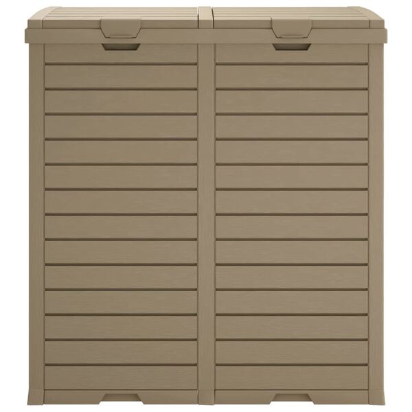 vidaXL Outdoor Garbage Bin Light Brown 78x41x86 cm Polypropylene