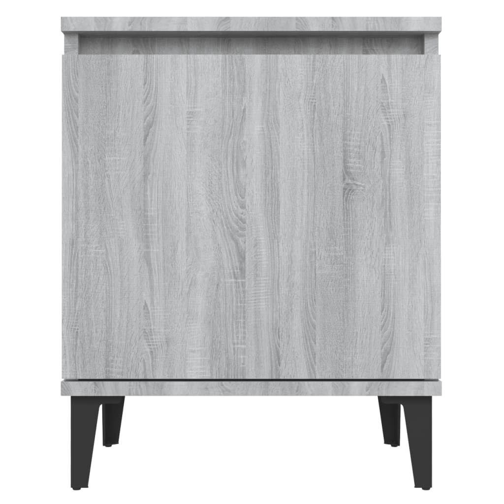 vidaXL Bed Cabinet with Metal Legs Grey Sonoma 40x30x50 cm