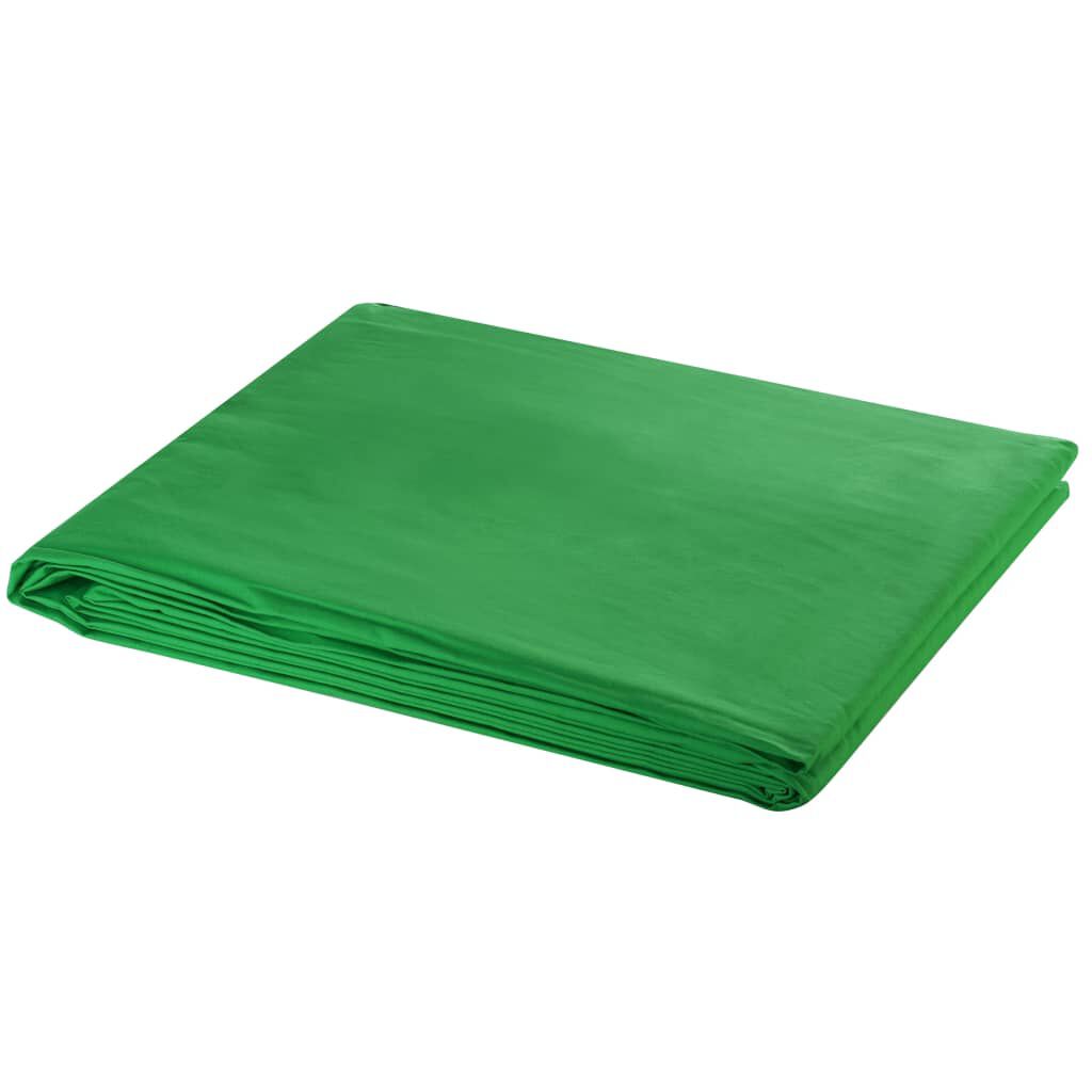 vidaXL Backdrop Cotton without Stand Green 300x300 cm Chroma Key