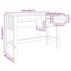 vidaXL Desk HAMAR Dark Grey 110x40x75 cm Solid Wood Pine