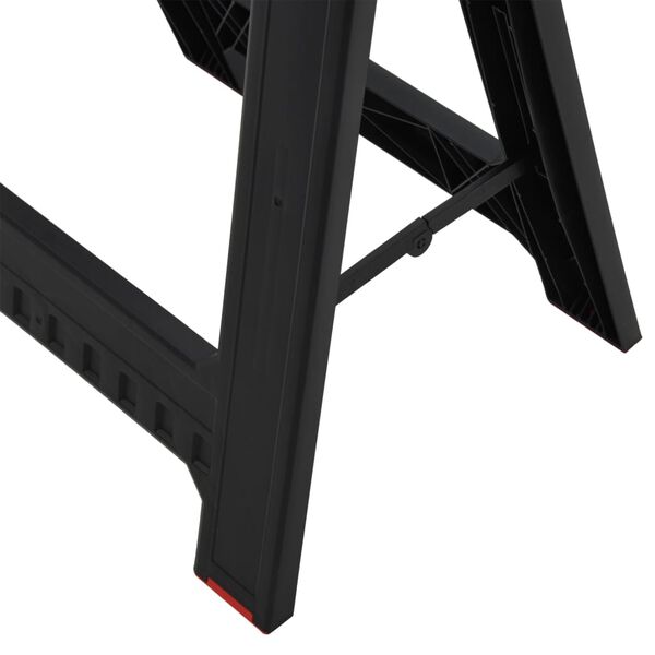 vidaXL Foldable Work Trestles 2 pcs Black and Red Polypropylene 350 kg
