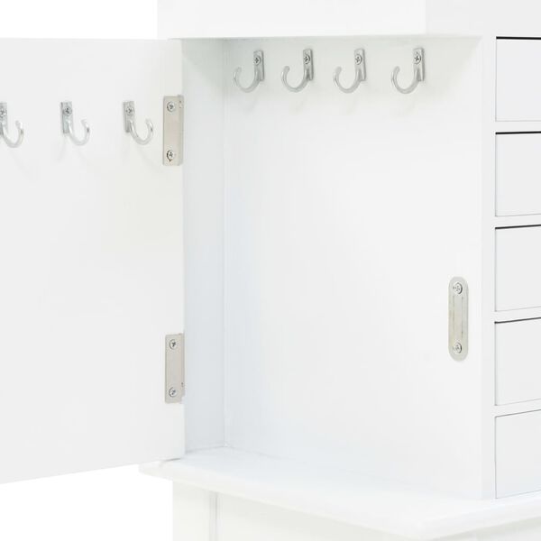 vidaXL Free Standing Jewelery Cabinet White