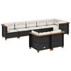vidaXL 8 Piece Garden Sofa Set with Cushions Black Poly Rattan