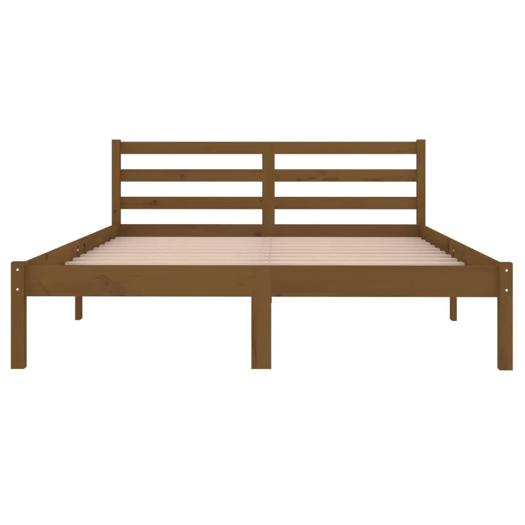 vidaXL Bed Frame without Mattress Solid Wood Pine 140x200cm Honey Brown
