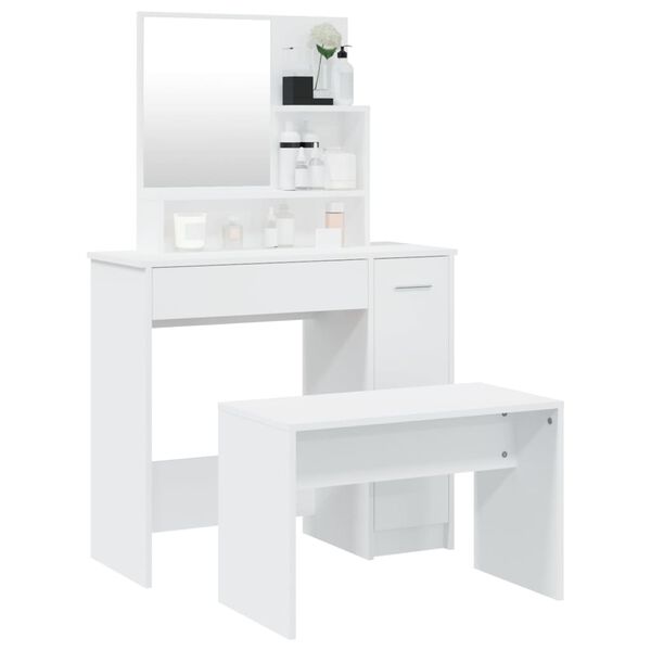 vidaXL Dressing Table Set White 86.5x35x136 cm