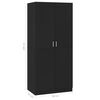 vidaXL Wardrobe Black 80x52x180 cm Engineered Wood