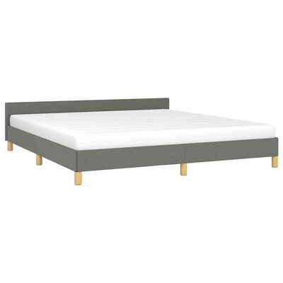 vidaXL Bed Frame without Mattress Dark Grey 183x203 cm King Fabric, dark grey vidaXL Bed Frame without Mattress Dark Grey 183x203 cm King Fabric