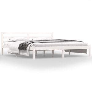 vidaXL Bed Frame without Mattress 180x200cm White Super King Size