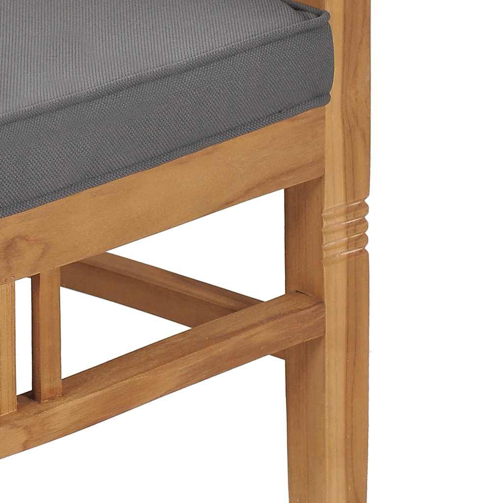 vidaXL Garden Chairs with Cushions 2 pcs Solid Teak Wood
