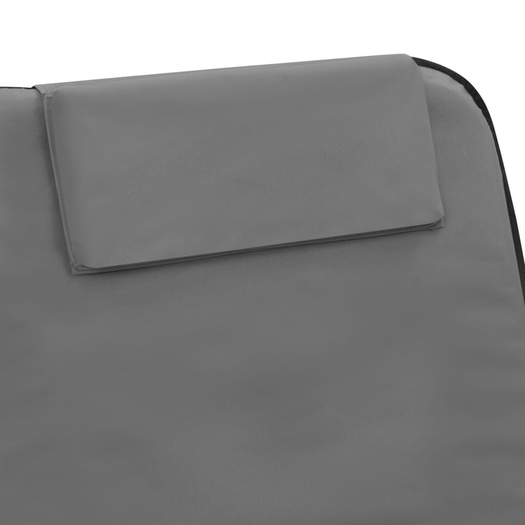 vidaXL Folding Beach Mats 2 pcs Steel and Fabric Grey