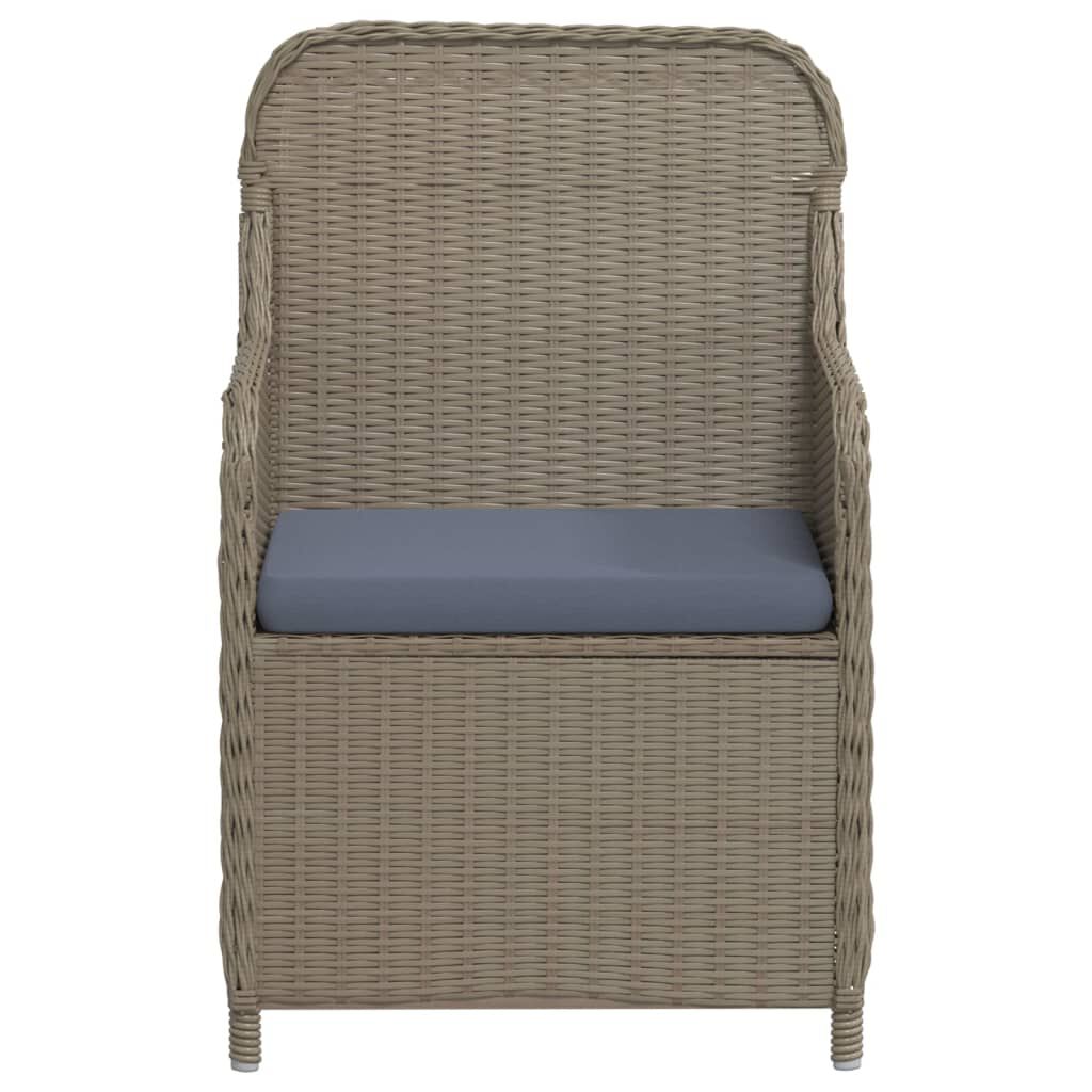 vidaXL 7 Piece Garden Dining Set with Cushions Brown