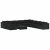 vidaXL 12 Piece Garden Lounge Set with Cushions Black Poly Rattan