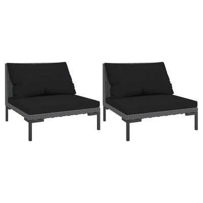 vidaXL Garden Sofas 2pcs with Cushions Half Round Poly Rattan,  vidaXL Garden Sofas 2pcs with Cushions Half Round Poly Rattan