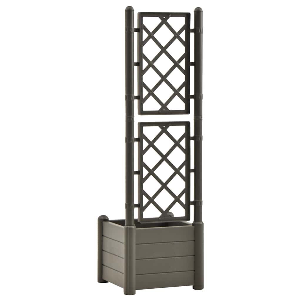 vidaXL Garden Planter with Trellis 43x43x142 cm PP Anthracite
