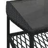 vidaXL 4 Piece Garden Sofa Set with Cushions Black Poly Rattan