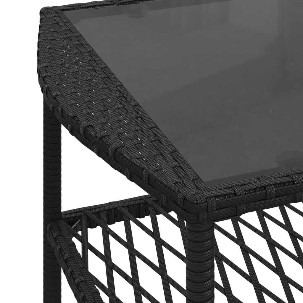 vidaXL 4 Piece Garden Sofa Set with Cushions Black Poly Rattan