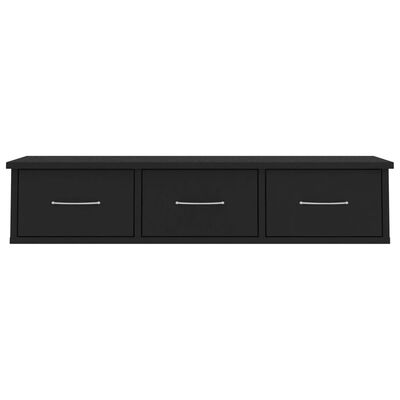 vidaXL Wall-mounted Drawer Shelf Black 88x26x18.5 cm Engineered Wood, black vidaXL Wall-mounted Drawer Shelf Black 88x26x18.5 cm Engineered Wood