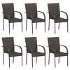 vidaXL Stackable Outdoor Chairs 6 pcs Poly Rattan Brown
