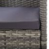 vidaXL 7 Piece Garden Dining Set Poly Rattan Anthracite & Grey